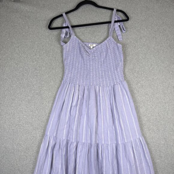 chinese dress ladies QUINLEY LILAC OFF THE SHOULDER LINEN MIDI DRESS  Arelia's Dream